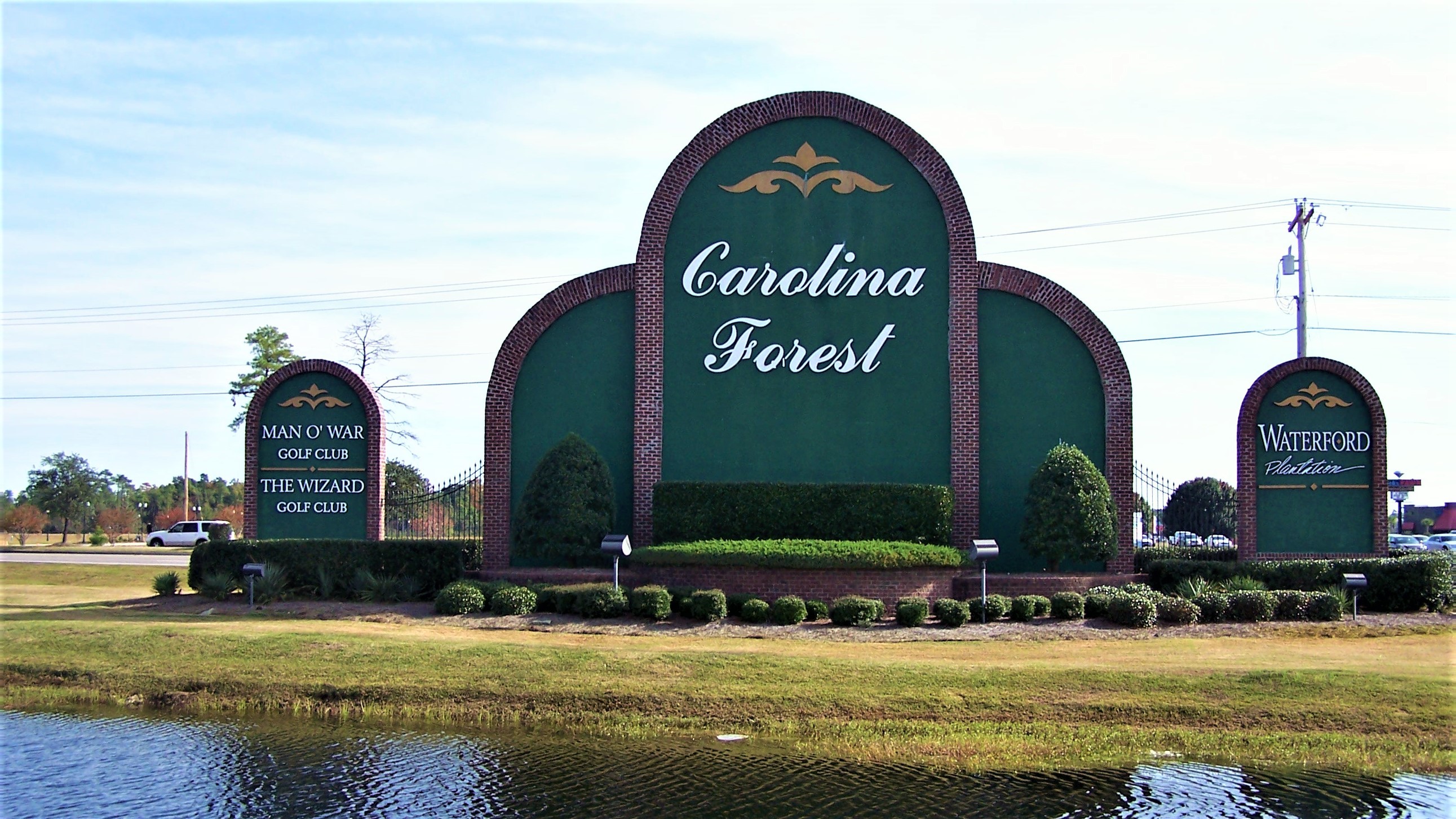 Carolina Forest sign located centrally in the community